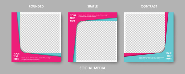 Social media editable post banner. Web banners for social media. Clear and simple colorful rounded design, vector illustration for facebook.