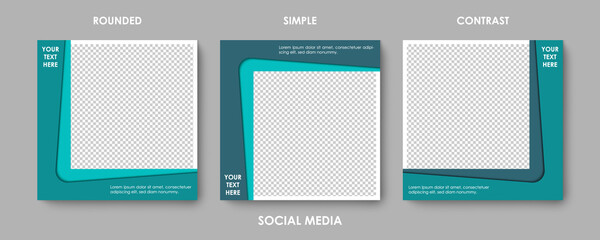 Social media editable post banner. Web banners for social media. Clear and simple colorful rounded design, vector illustration for fb.