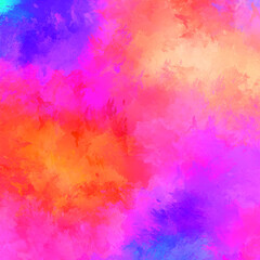 Painted composition with vibrant brush strokes. Textured colorful painting. Paint brushed wallpaper.