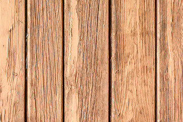 Grunge wood texture. Raw brown wooden wall background. Rustic tree desk with knots pattern. Countryside architecture wall. Village building construction.