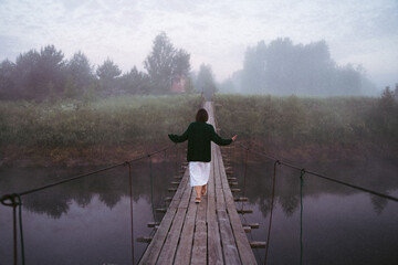 child on the bridge