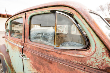 old rusty car windows