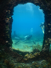 Fototapeta na wymiar Scuba Diver , Caribbean sea , Aruba island