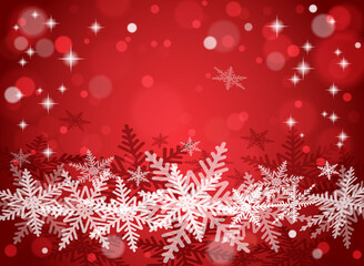 Fototapeta na wymiar Christmas snowflakes on red background.
