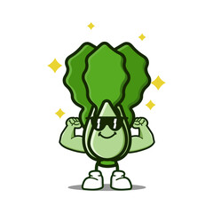 cute lettuce cartoon mascot character
