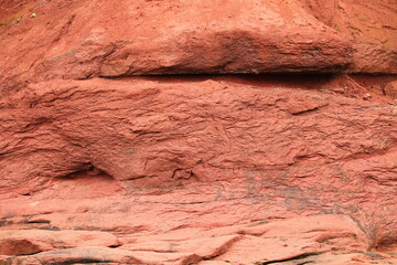 Red rock cliff face in Nova Scotia