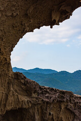 日本　三重県熊野市、天然記念物の鬼ヶ城