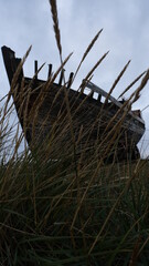 Shipwreck decaying in Akranes (Iceland).