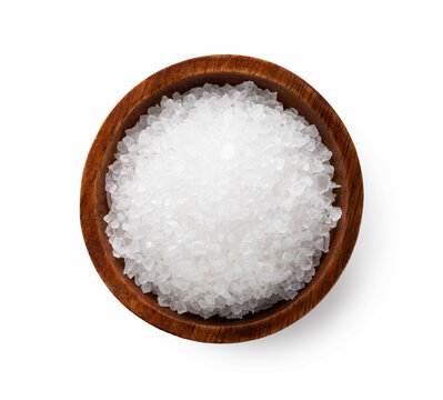 Himalayan rock salt on a white background