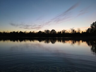 sunset over the river