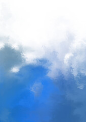 Abstract colorful watercolor on white background. Digital art painting.