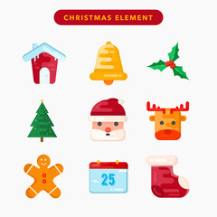 Christmas element icon set