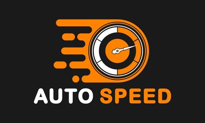 Auto speed for speedometer illustration vector logo
