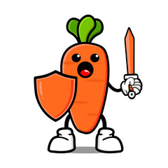 cute carrot cartoon mascot character
