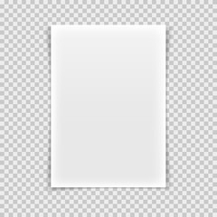 A4 format paper, isolated on transparent background.