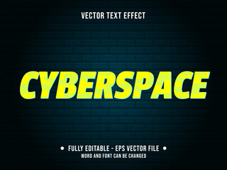 Editable text effect - cyberspace neon yellow pattern color gradient modern style