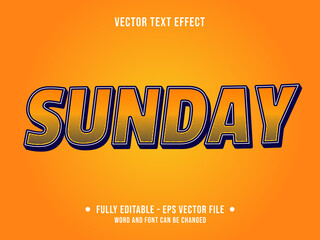 Editable text effect - orange sunday color gradient modern style