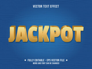 Obraz premium Editable text effect - Jackpot casino poker gold color gradient modern style