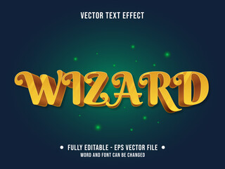 Editable text effect - Wizard yellow and gold color gradient modern style