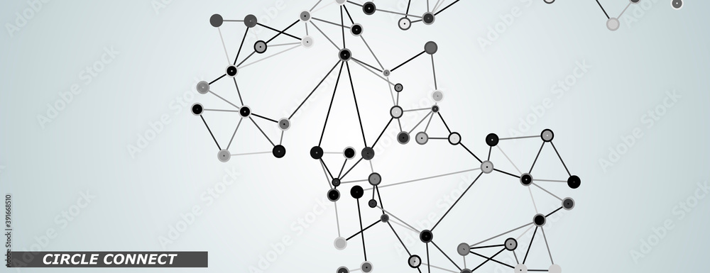 Aufkleber Modern illustration with social connect on white background for concept design. Global network connection. Web connection concept