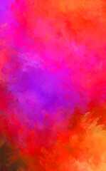 2D illustration of colorful brush strokes. Decorative texture painting. Vibrant paint pattern backdrop.