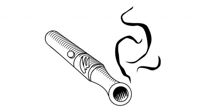 Linear vape on a white alpha channel. Stock 4k video with an electronic cigarette. Animation for advertising, social networks, online stores, presentations.