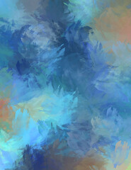 2D illustration of colorful brush strokes. Decorative texture painting. Vibrant paint pattern backdrop.