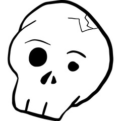 skeptical doodle skull