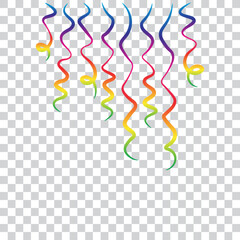 Colorful spiral ribbons, isolated, vector illustration.