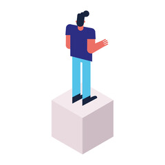 young man isometric avatar character