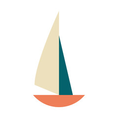 sailboat ship surfing isolated icon