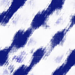 Ocean blue tie dye stripe texture background. Seamless white linen boho textile effect. Distressed acid wash coastal living style pattern. Nautical maritime beach fashion or soft furnishing swatch.
