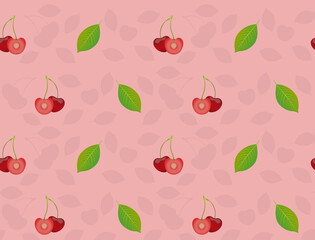 Cherry red pattern on white background