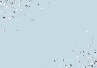 Silver Confetti Decoration Vector Blue 