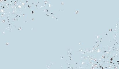Silver Serpentine Festive Vector Blue Background. 