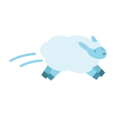 little sheep jumping isolated icon