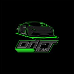 green car vector drift team © Sherdzain