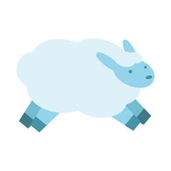 little sheep jumping isolated icon