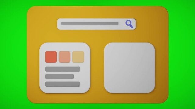 3D Rendering Web Page Animation, UI and UX Design, website element