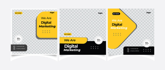 Creative business marketing banner for social media post template