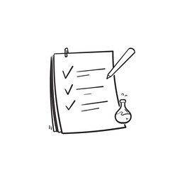 hand drawn doodle clinical analysis result icon illustration isolated background