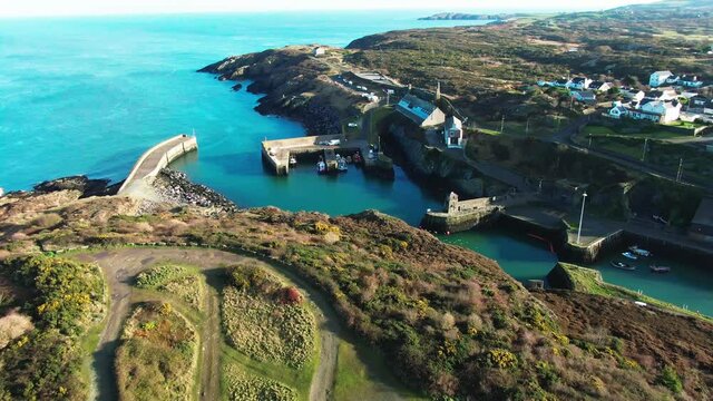 Aerial Footage of Amlwch Port on Anglesey, North Wales in 4K