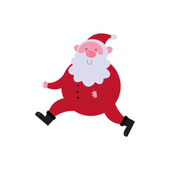 happy merry christmas santa claus running character