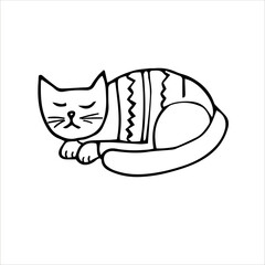 Set of winter doodles with lettering