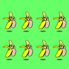 set of cartoon bananas
