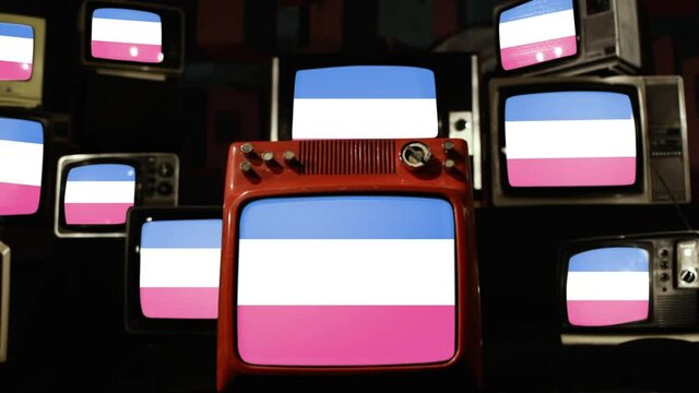 Heterosexual Flag on Vintage Televisions.