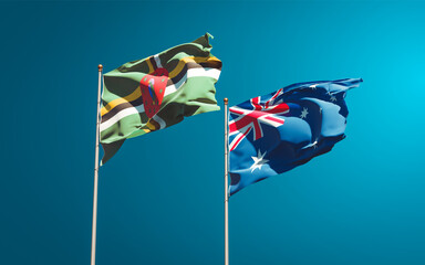 Beautiful national state flags of Australia and Dominica.
