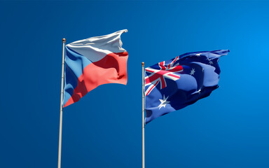 Beautiful national state flags of Australia and Czech.
