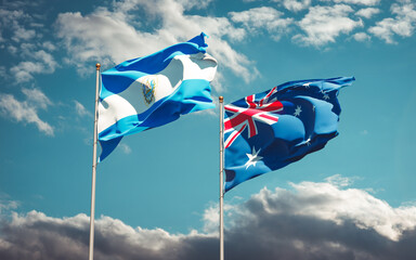 Beautiful national state flags of Australia and El Salvador.