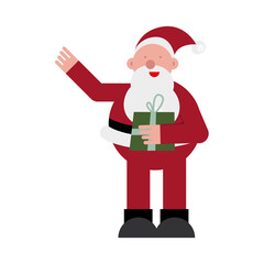 christmas santa claus with gift